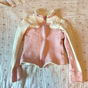 Vintage LuLu Lemon Pink and Cream Zip-Up Jacket